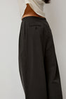 Black Crane Straight Trousers in Dark Grey