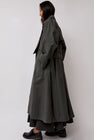 Black Crane Unisex Coat in Slate