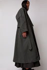 Black Crane Unisex Coat in Slate