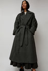 Black Crane Unisex Coat in Slate