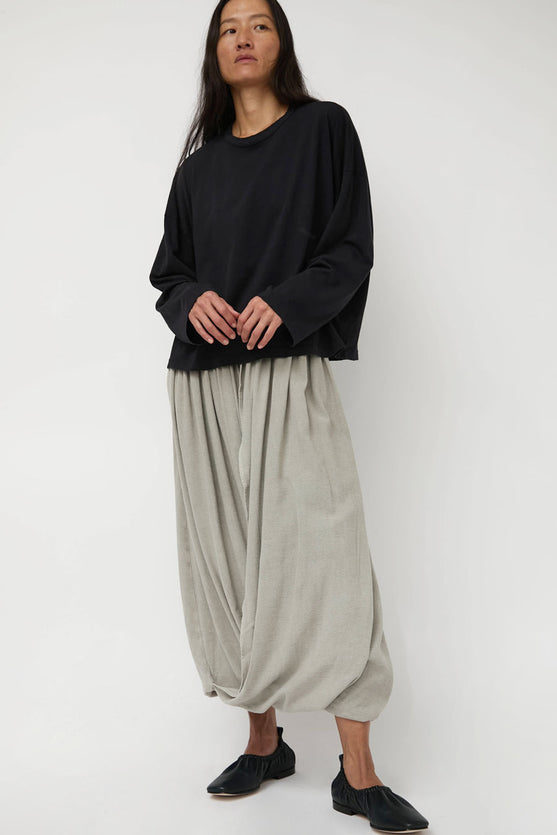 Black Crane Wide Long Sleeve Tee in Black