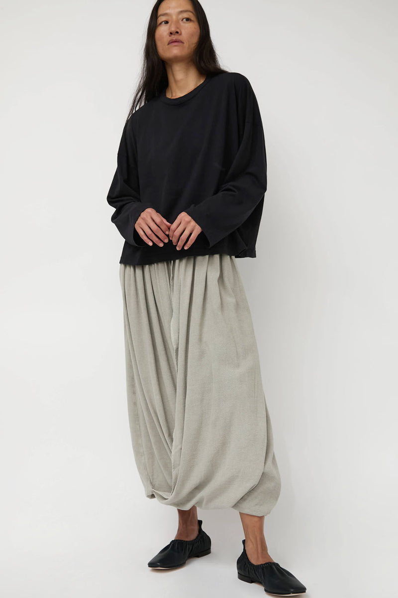 Black Crane Wide Long Sleeve Tee in Black