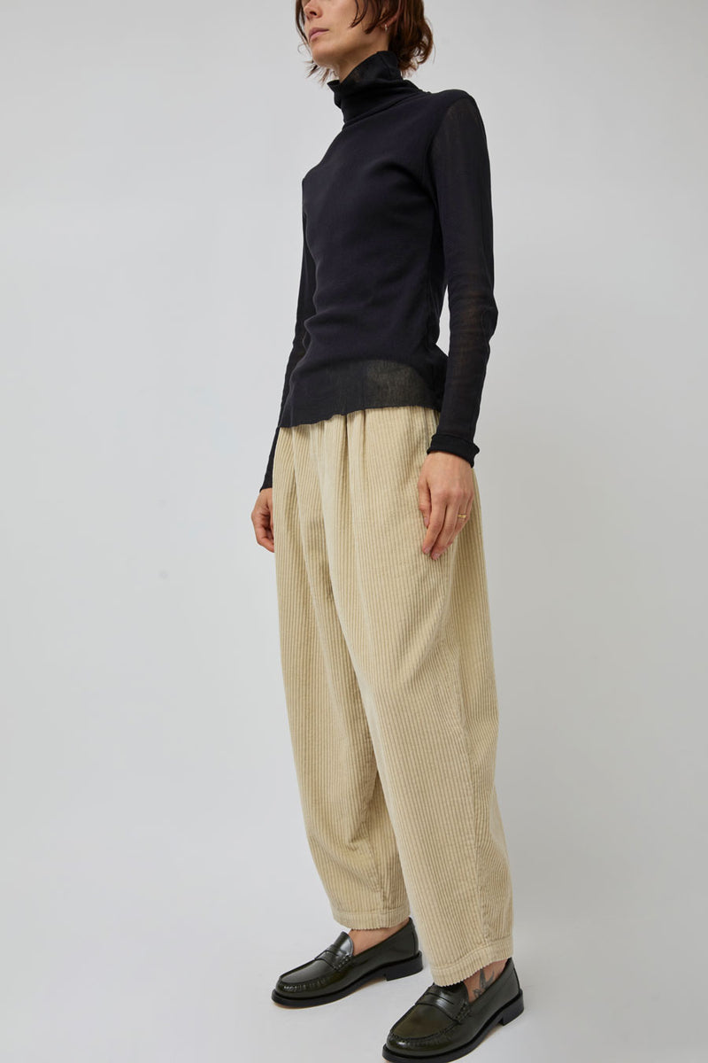 Black Crane Wide Pants in Ivory