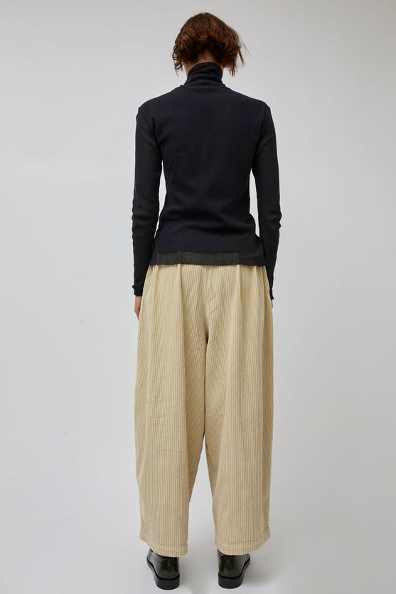 Black Crane Wide Pants in Ivory
