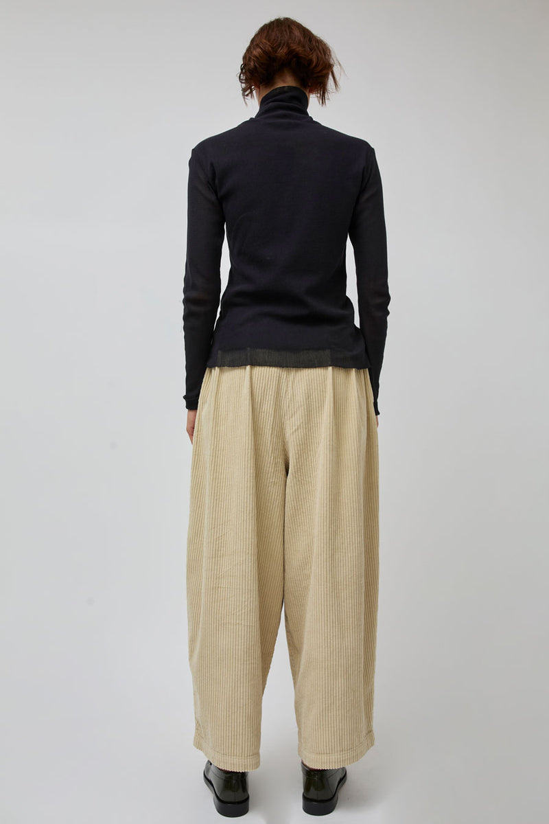 Black Crane Wide Pants in Ivory