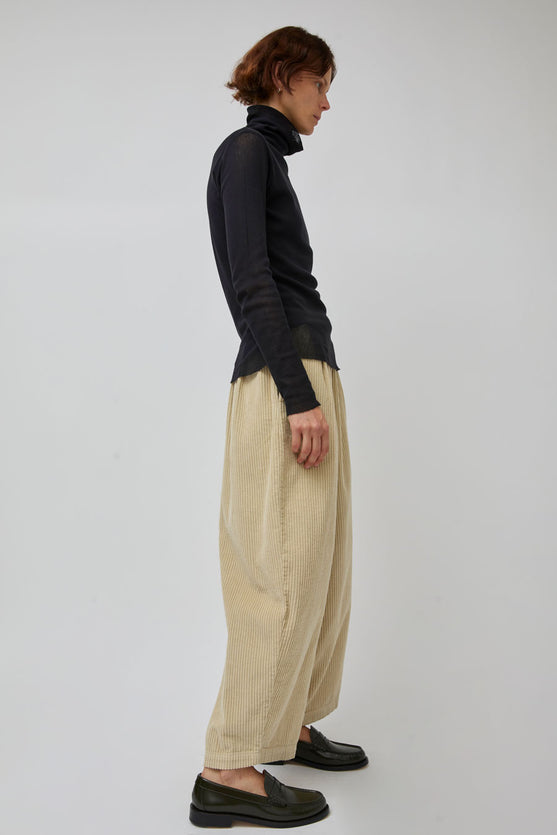 Black Crane Wide Pants in Ivory