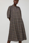 Boboutic A Quadretti Dress in Brown and Avio Mix