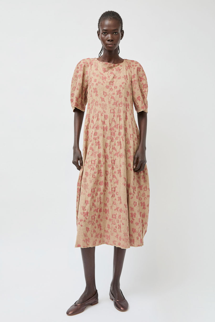 Boboutic Painting Dress in Sand and Red