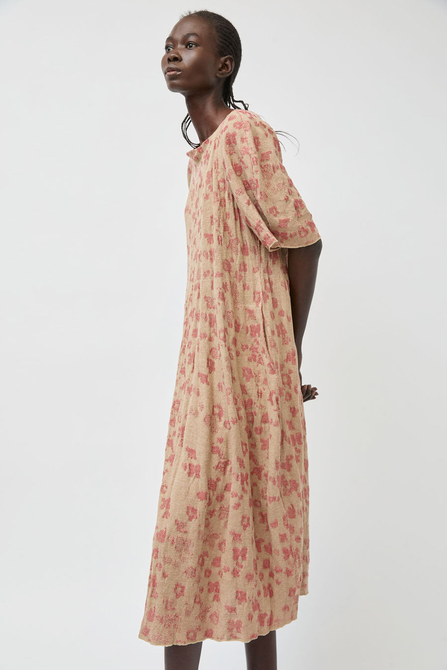 Boboutic Painting Dress in Sand and Red