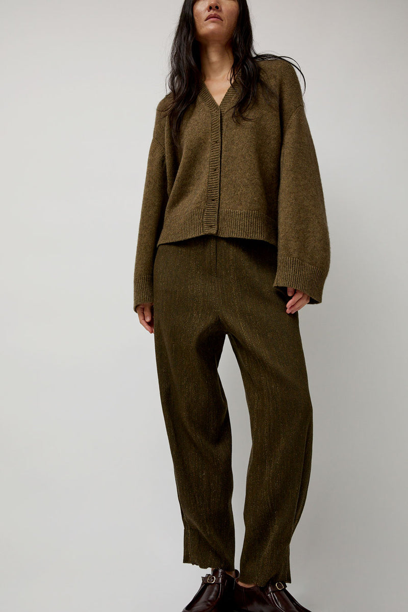 Boboutic Wool Linen Canvas Trousers in Green