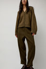 Boboutic Wool Linen Canvas Trousers in Green