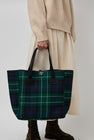 Brady Small Carryall in Green Tartan Wool