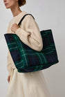 Brady Small Carryall in Green Tartan Wool