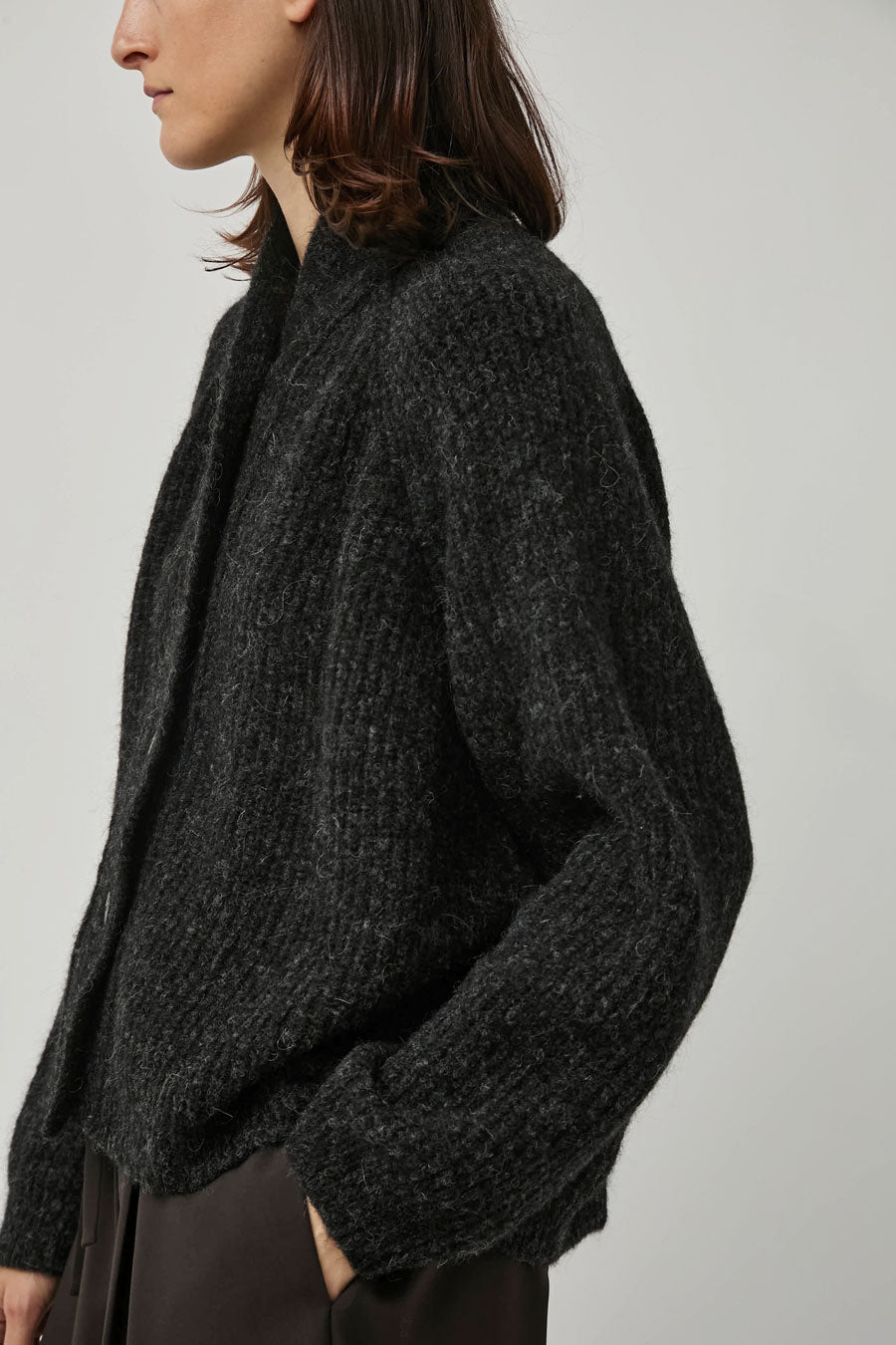 CORDERA Baby Alpaca Cardigan in Anthracite