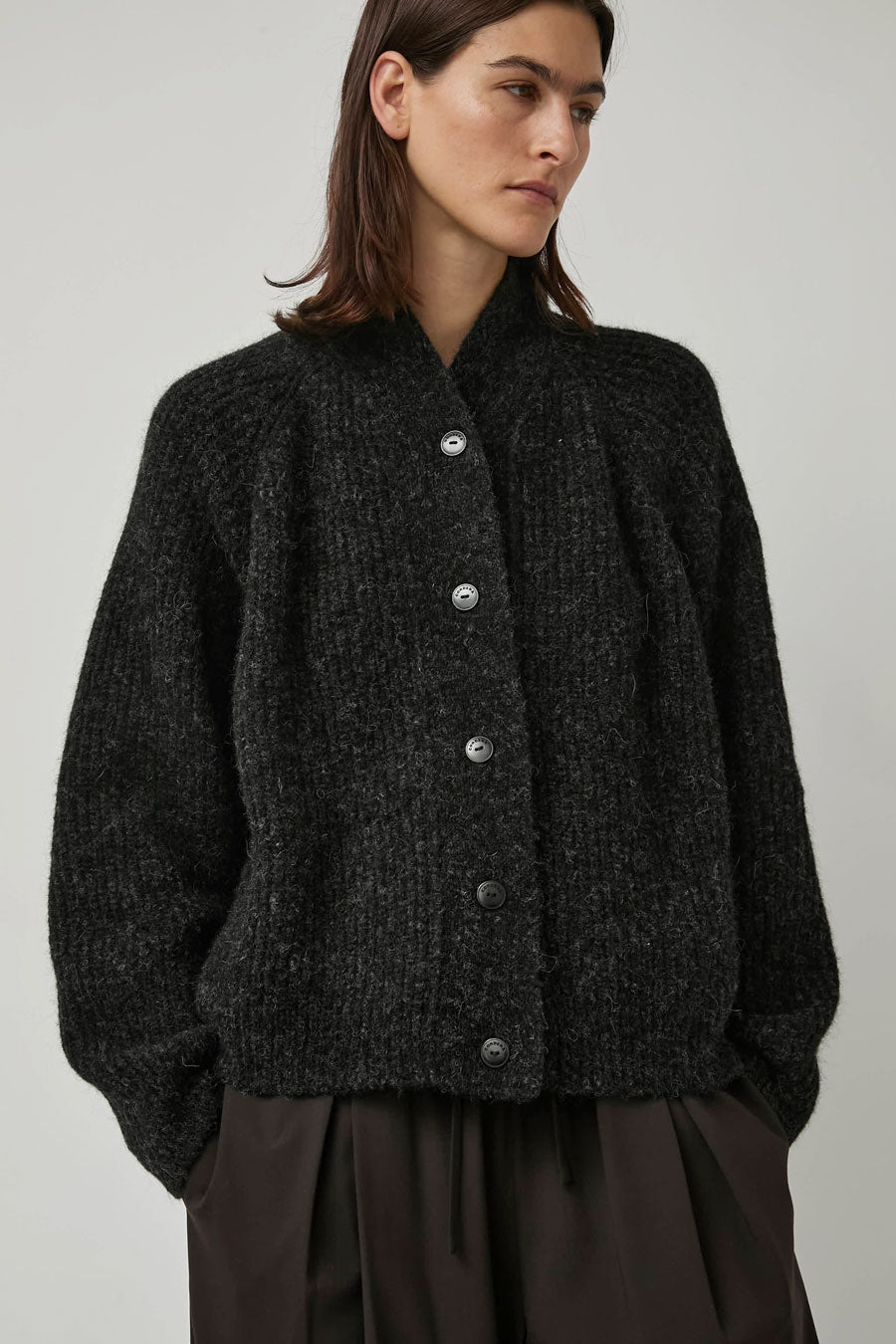CORDERA Baby Alpaca Cardigan in Anthracite