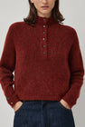 CORDERA Baby Alpaca Polo Sweater in Terracotta