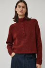 CORDERA Baby Alpaca Polo Sweater in Terracotta
