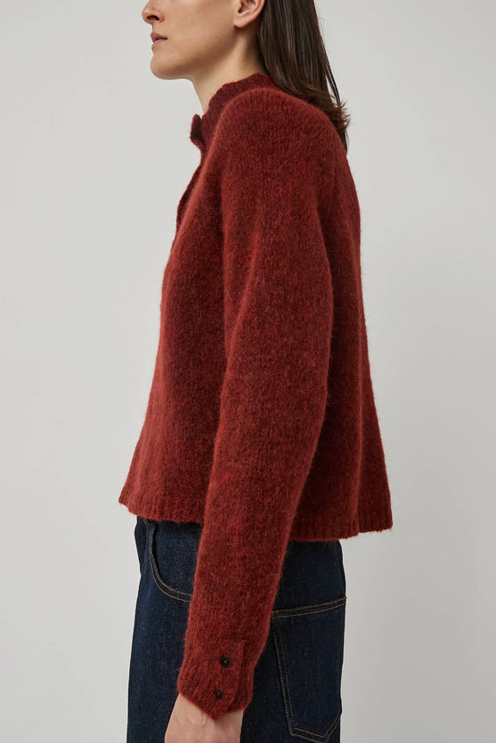 CORDERA Baby Alpaca Polo Sweater in Terracotta