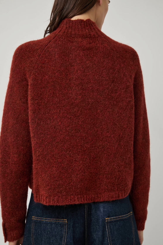 CORDERA Baby Alpaca Polo Sweater in Terracotta