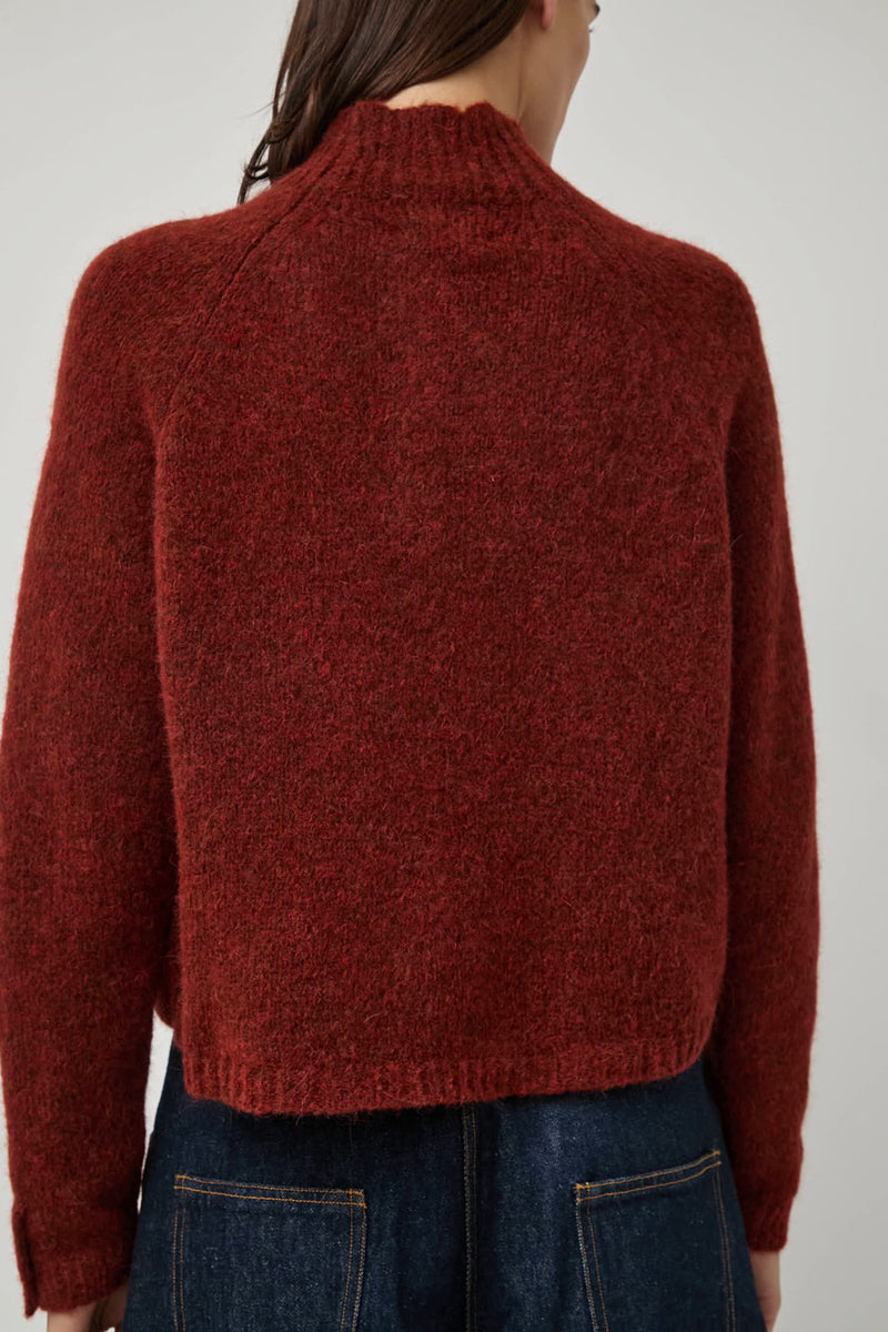 CORDERA Baby Alpaca Polo Sweater in Terracotta
