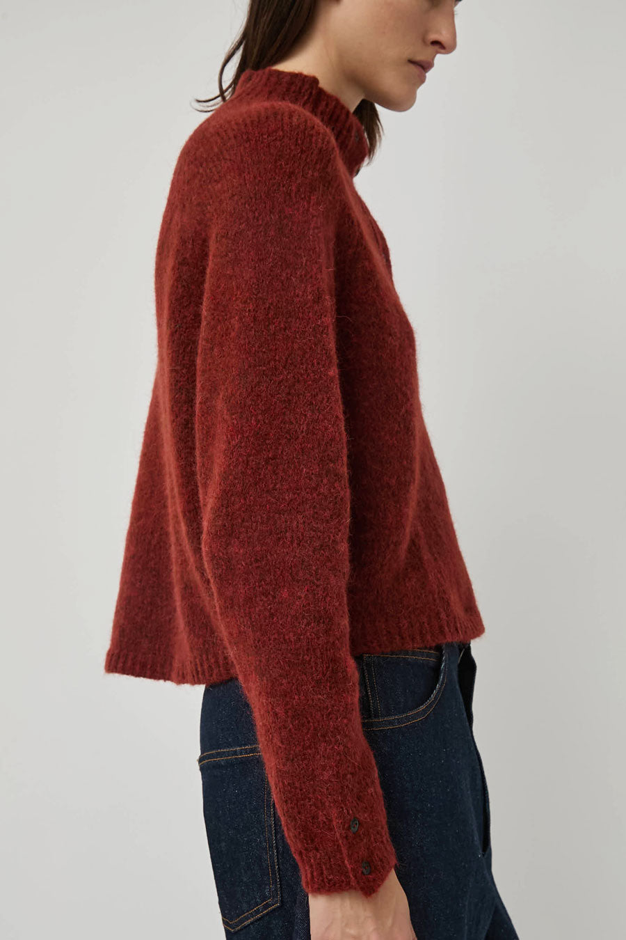 CORDERA Baby Alpaca Polo Sweater in Terracotta