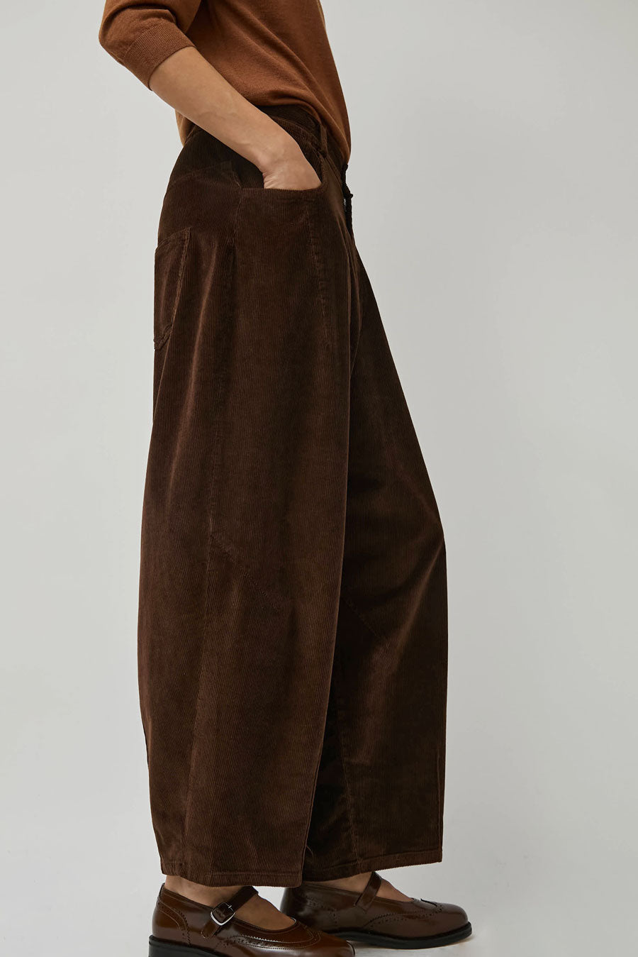 CORDERA Corduroy Baggy Pants in Brown