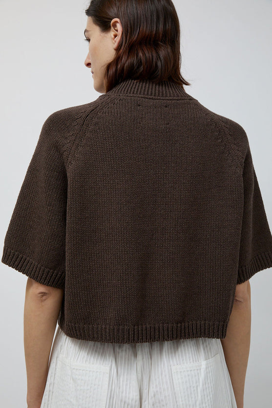 CORDERA Cotton Stitched Top in Brown