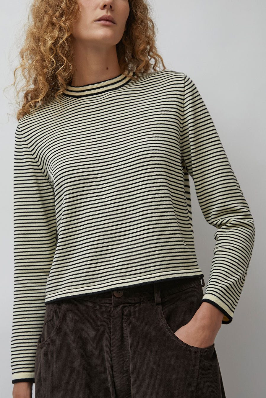 CORDERA Cotton Striped Long Sleeve Shirt in Stripe