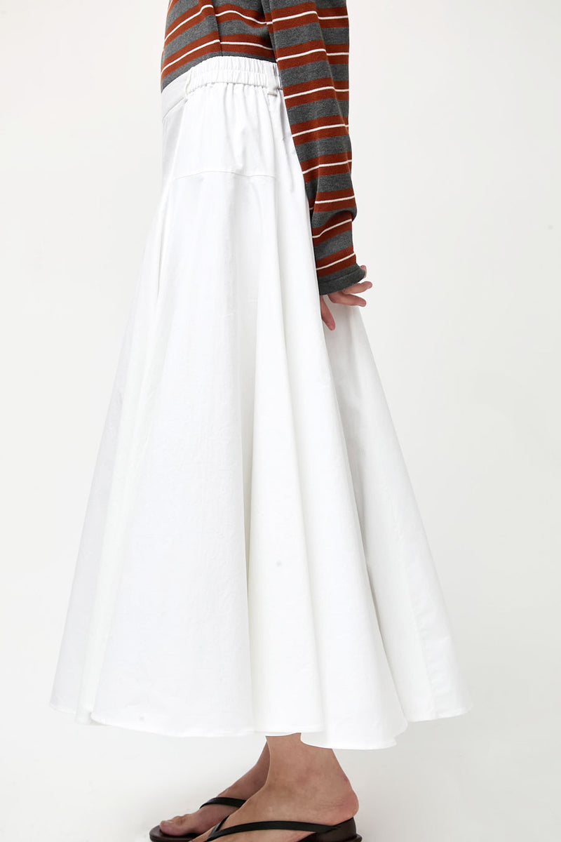 CORDERA Cotton Voluminous Skirt in White
