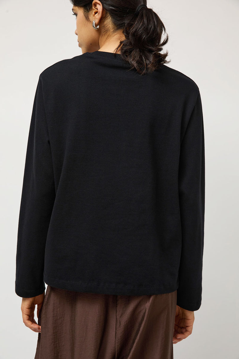CORDERA Embellished Long Sleeve Tee in Black