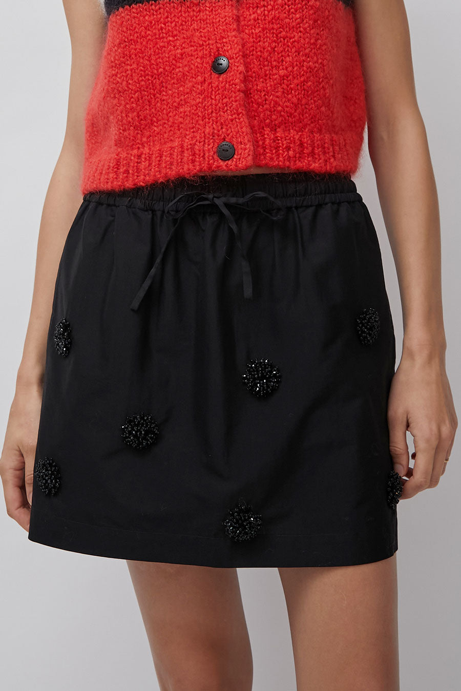 CORDERA Embellished Mini Skirt in Black