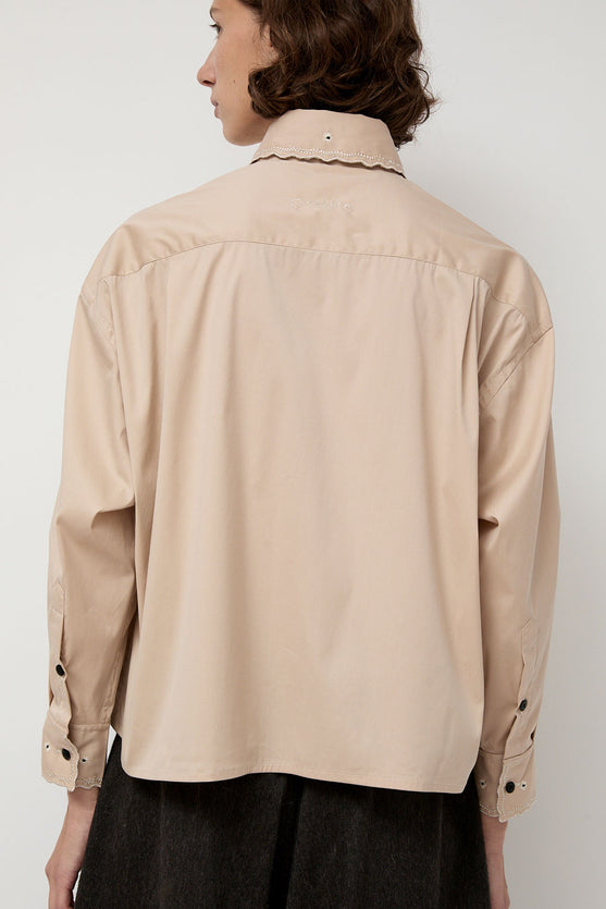 CORDERA Embroidery Shirt in Beige