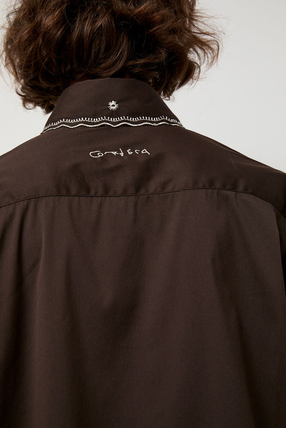 CORDERA Embroidery Shirt in Chocolate