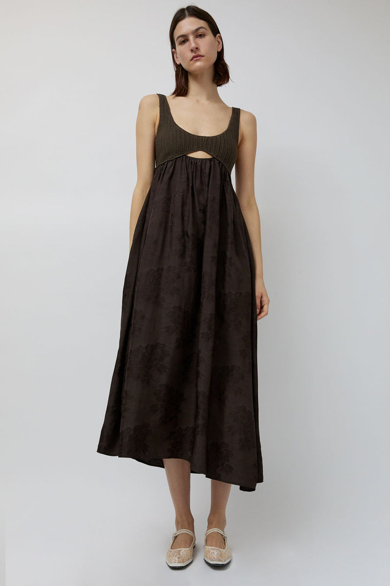 CORDERA Handmade Crochet Dress in Dark Brown