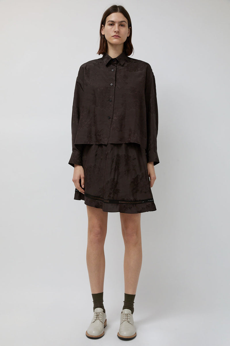 CORDERA Jacquard Shirt in Dark Brown