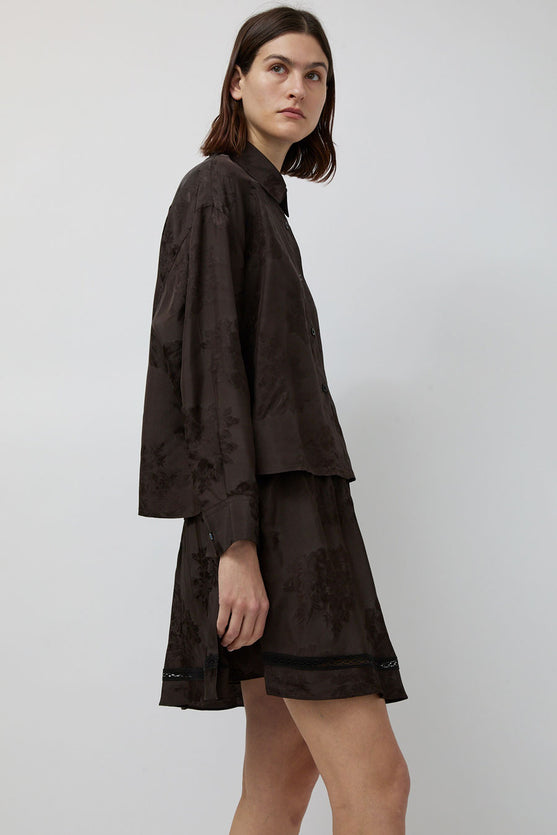 CORDERA Jacquard Shirt in Dark Brown