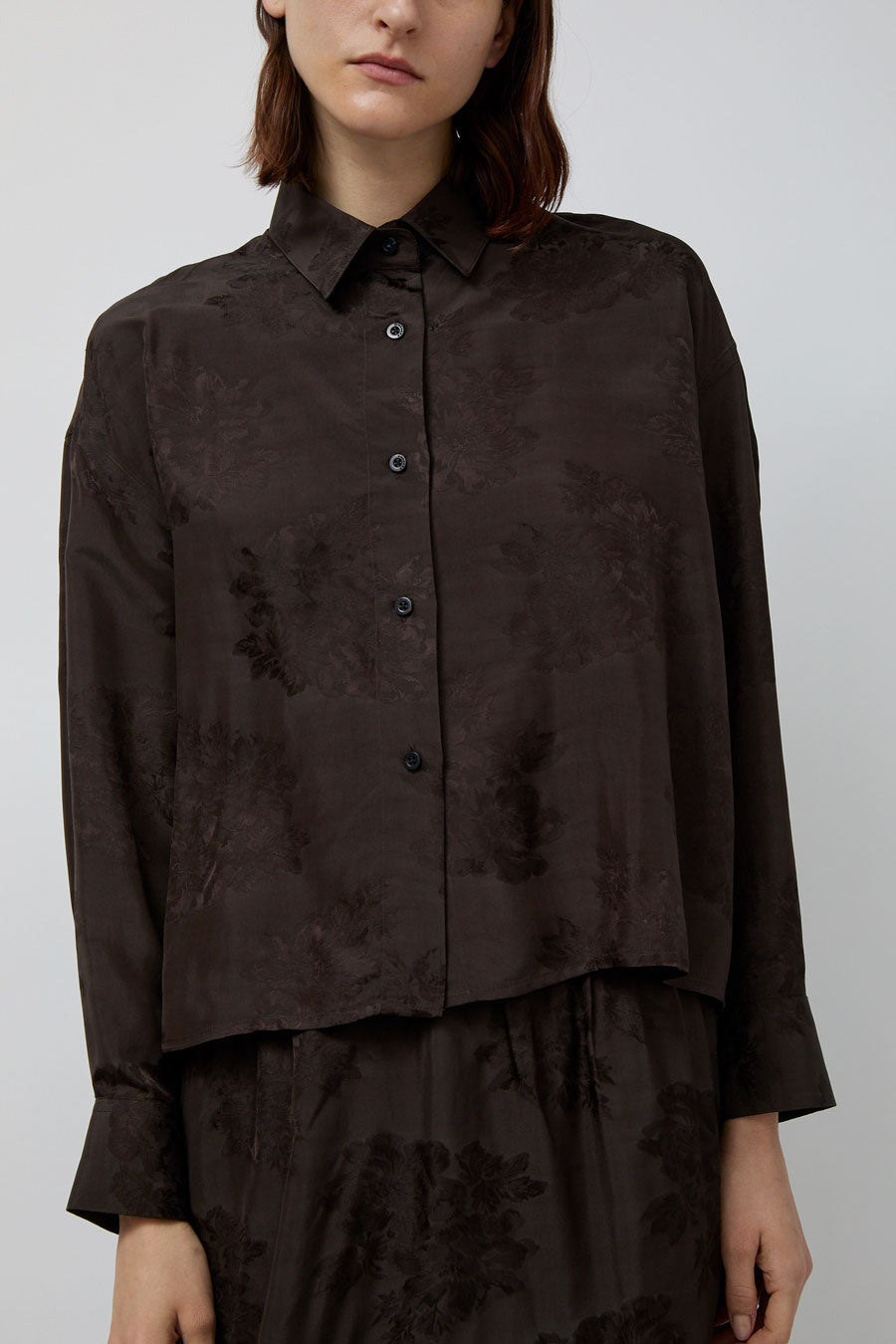 CORDERA Jacquard Shirt in Dark Brown