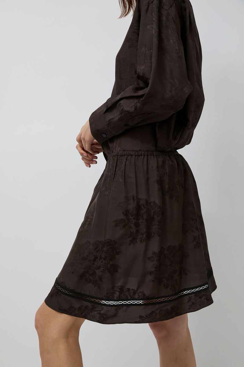 CORDERA Jacquard Skirt in Dark Brown