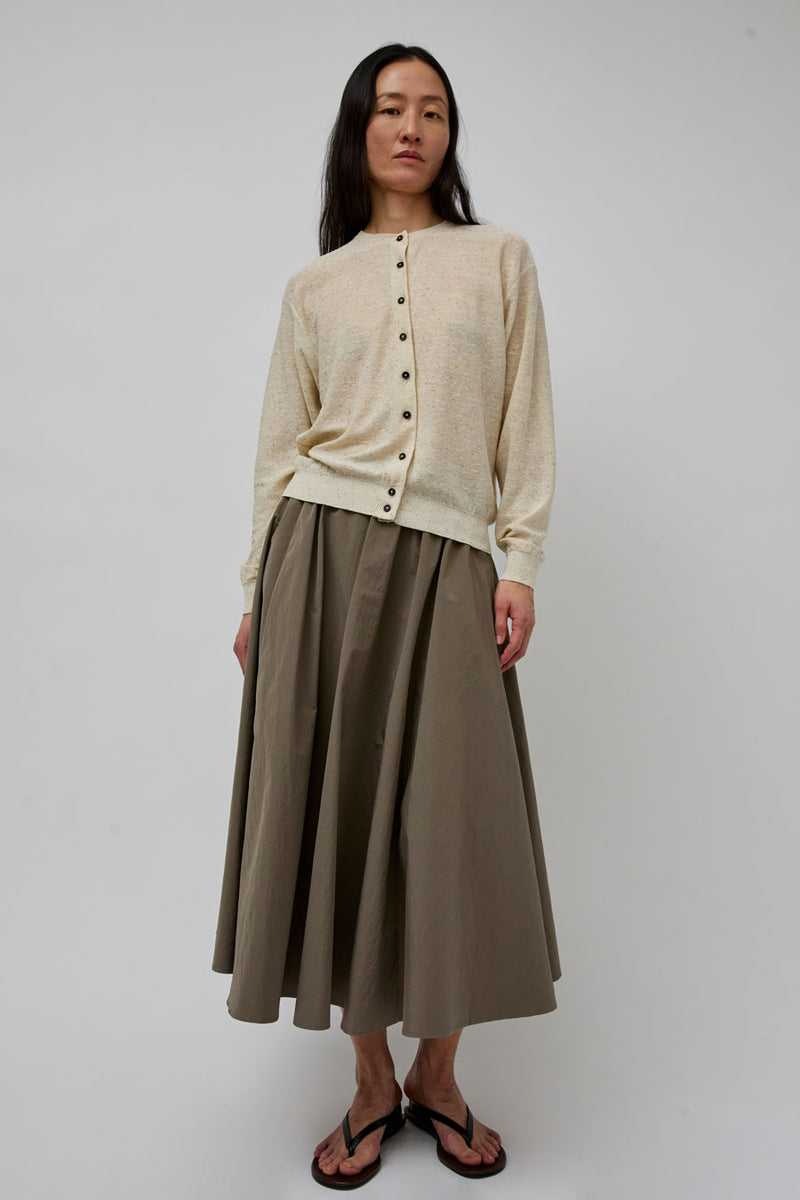 CORDERA Linen and Cotton Flecked Cardigan in Cream