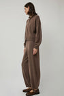 CORDERA Merino Curved Wool Pants in Taupe
