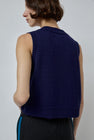 CORDERA Merino Pointelle Waistcoat in Prussian Blue