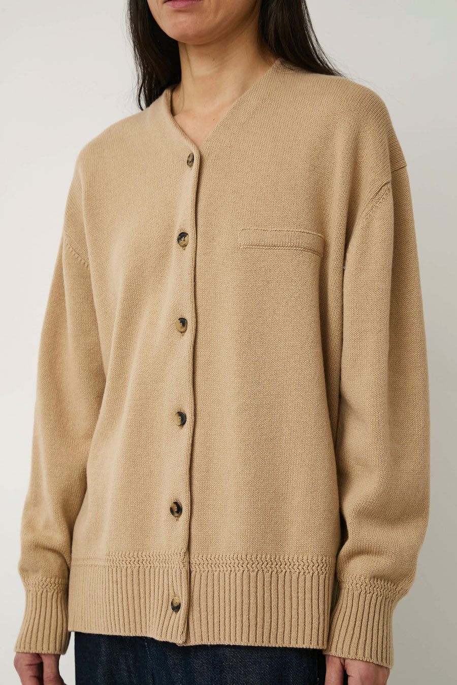 CORDERA Merino Wool Cardigan in Beige