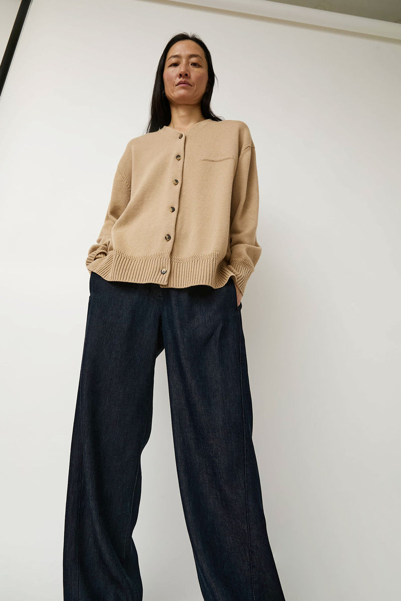 CORDERA Merino Wool Cardigan in Beige