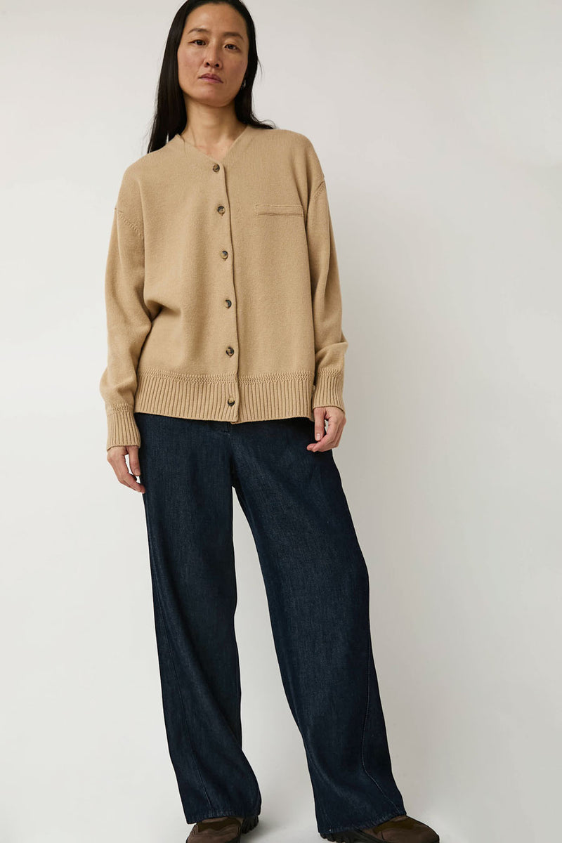 CORDERA Merino Wool Cardigan in Beige