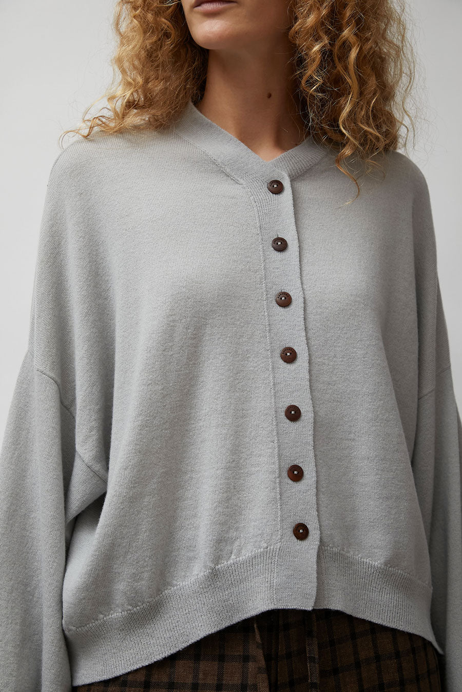 CORDERA Merino Wool Cardigan in Pearl Grey