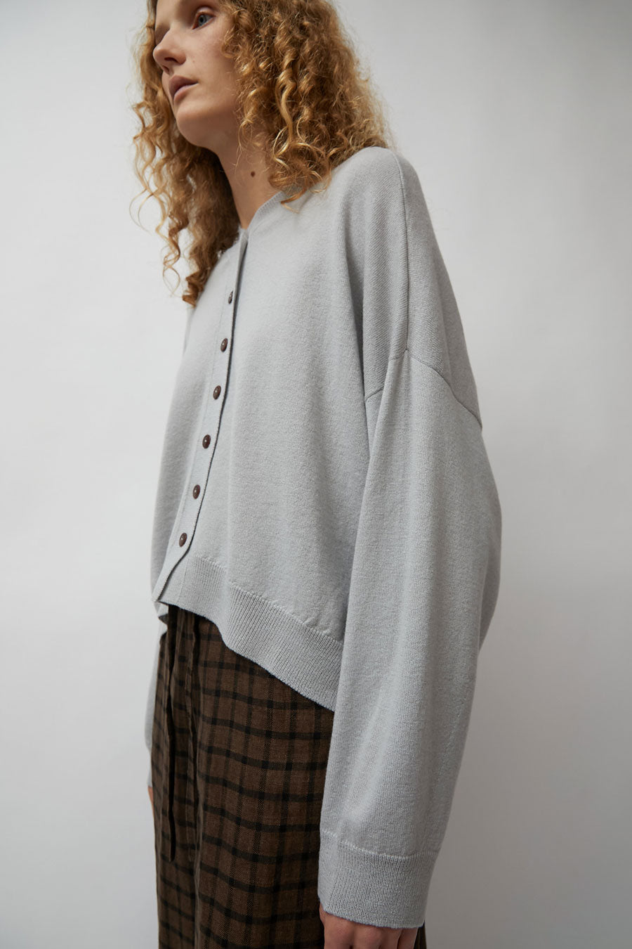 CORDERA Merino Wool Cardigan in Pearl Grey