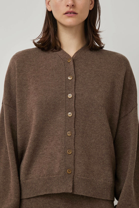 CORDERA Merino Wool Cardigan in Taupe