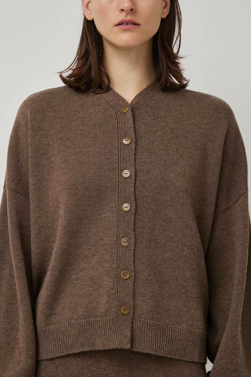 CORDERA Merino Wool Cardigan in Taupe
