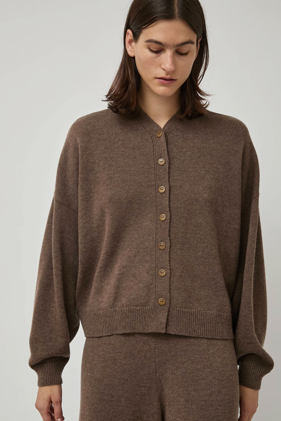 CORDERA Merino Wool Cardigan in Taupe