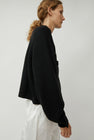 CORDERA Merino Wool Stitched Cardigan in Black